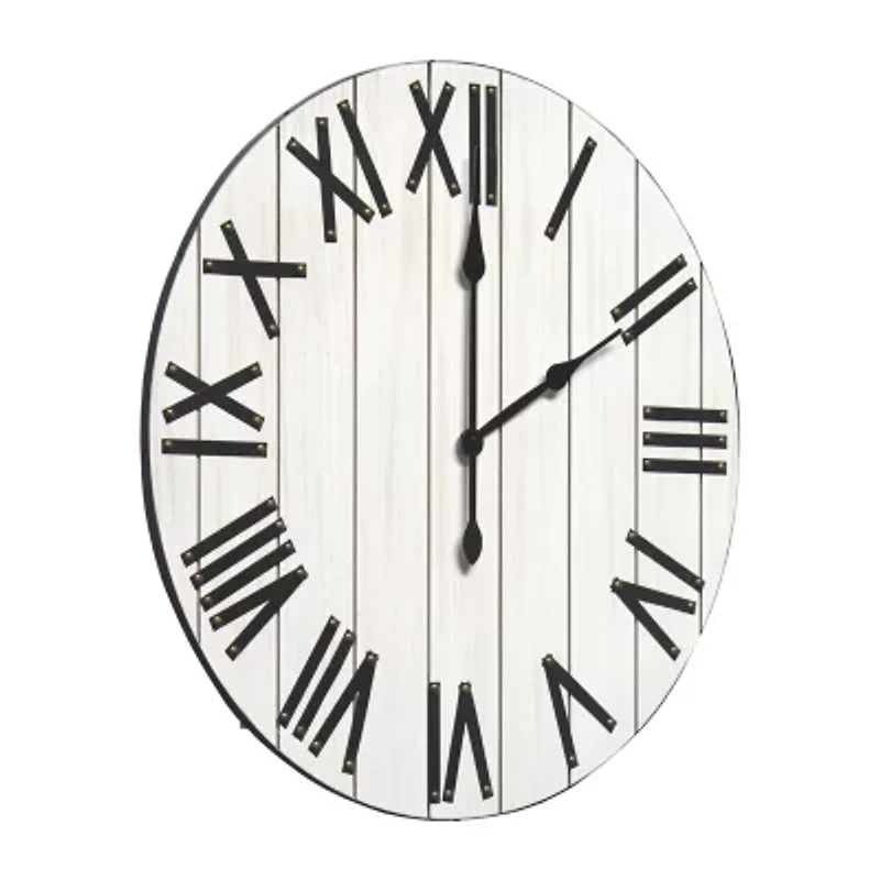 All the Rages Elegant Designs Handsome 21" Rustic Farmhouse Wood Wall Clock