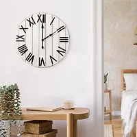 All the Rages Elegant Designs Handsome 21" Rustic Farmhouse Wood Wall Clock