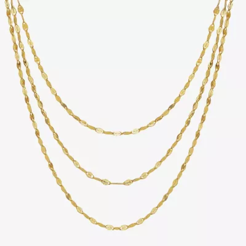 Gold Addiction Womens 14K Gold 17 Inch Link Necklace