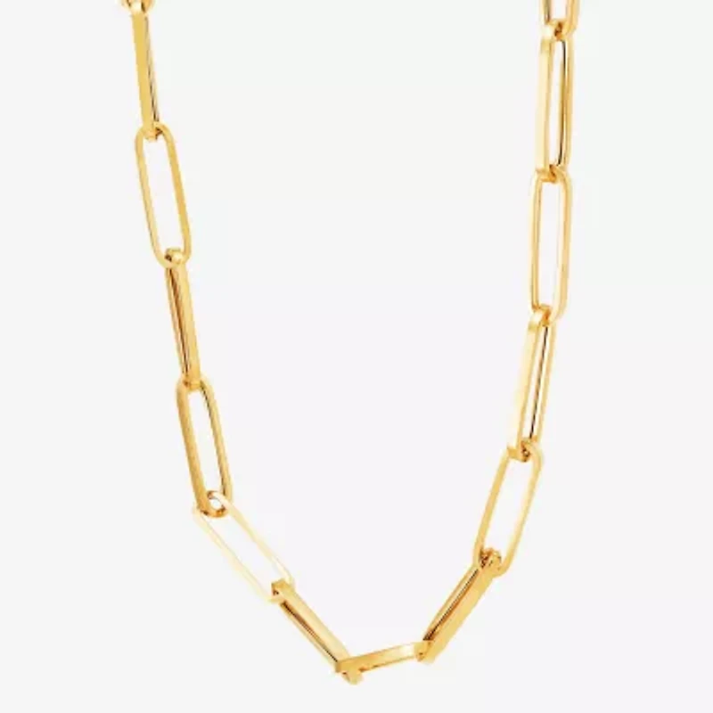 Gold Addiction Womens 14K Gold 18 Inch Paperclip Chain Necklace