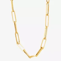 Gold Addiction Womens 14K Gold 18 Inch Paperclip Chain Necklace