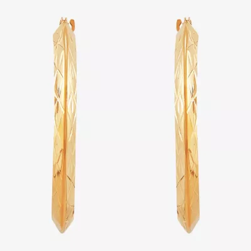 14K Gold Star-Cut Hoop Earrings