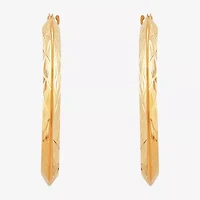 14K Gold Star-Cut Hoop Earrings