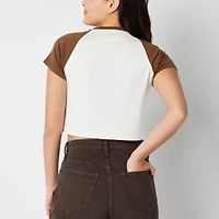 Arizona Graphic Womens Juniors Crew Neck Short Sleeve Crop Top