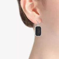 Mixit Silver Tone & Black Womens Black Drop Earrings