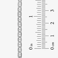 Made in Italy Womens Sterling Silver 7.5 Inch Solid Link Chain Bracelet