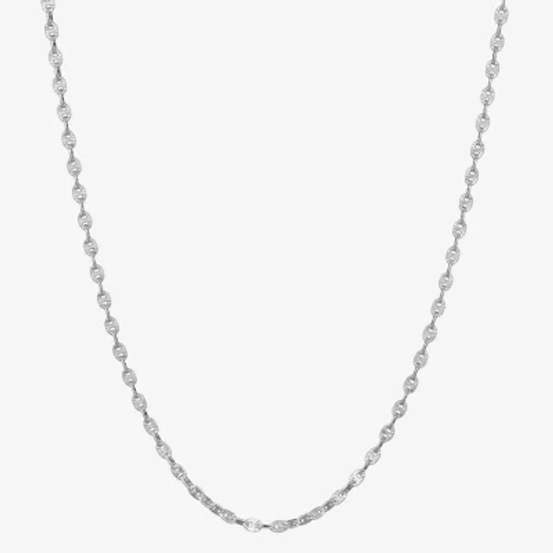 Made in Italy Womens Sterling Silver Inch Link Chain Necklace