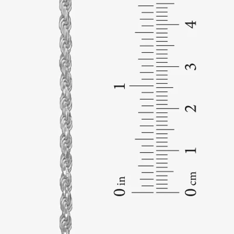 Made in Italy Unisex Adult Sterling Silver 30 Inch Rope Chain Necklace