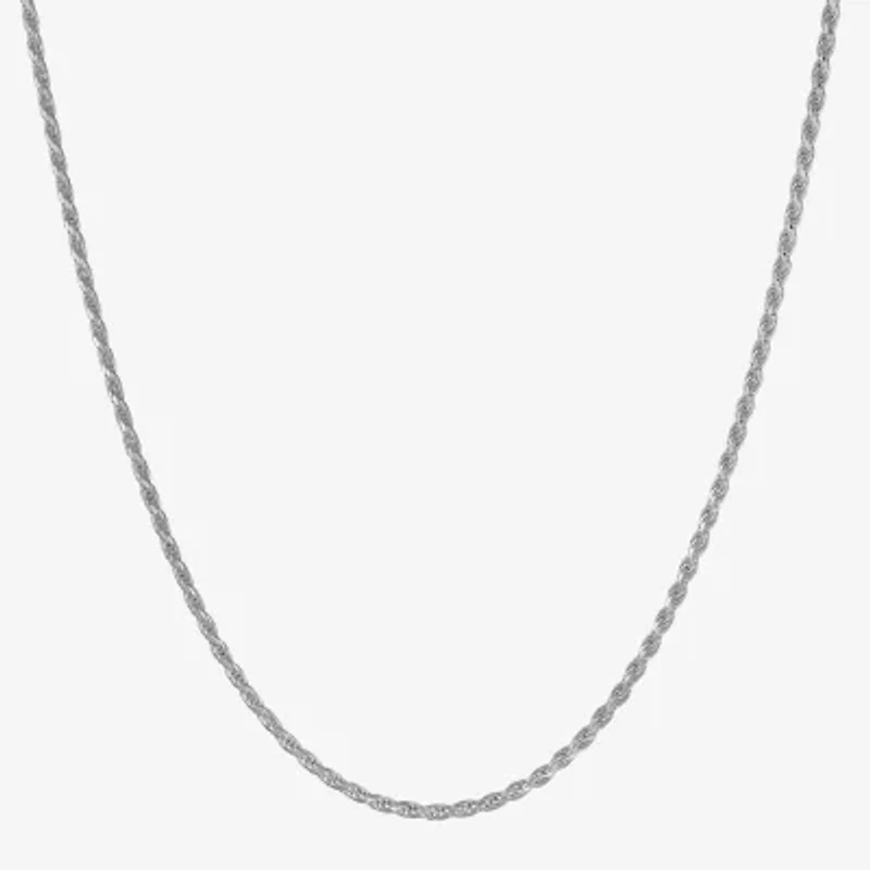 Made in Italy Unisex Adult Sterling Silver 30 Inch Rope Chain Necklace