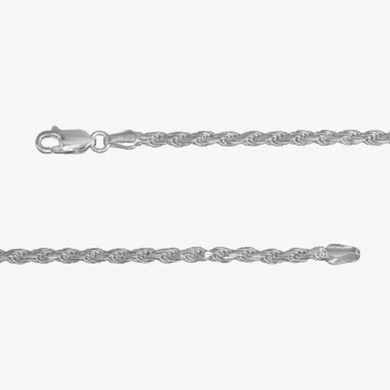 Made in Italy Unisex Adult Sterling Silver 30 Inch Rope Chain Necklace