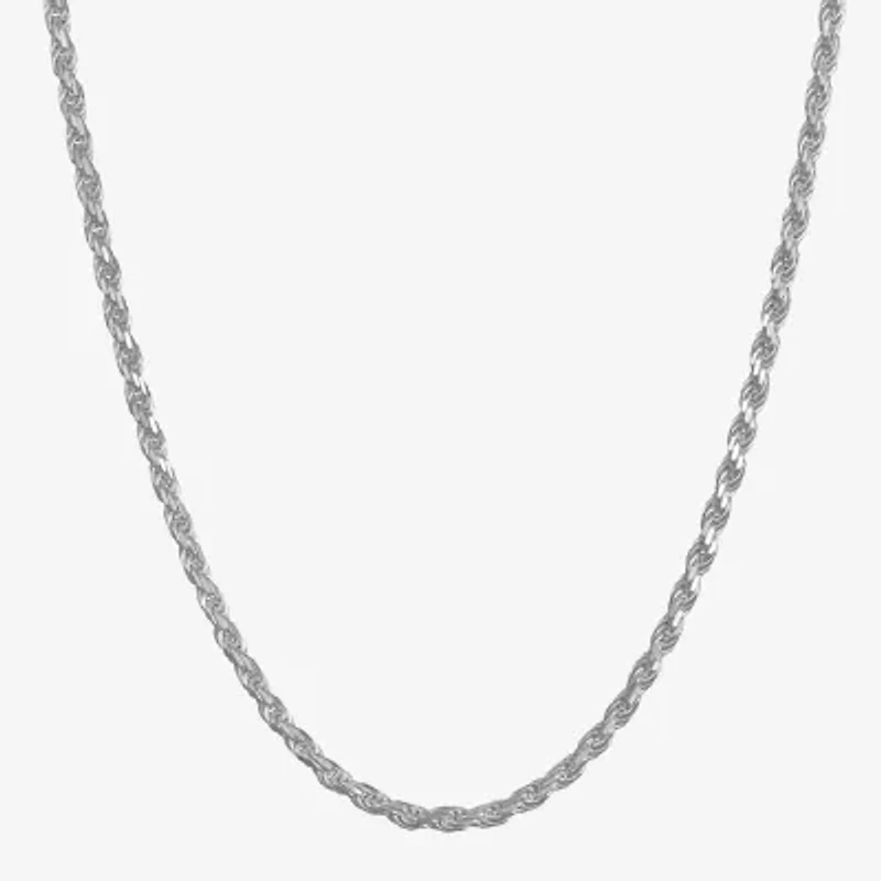 Made in Italy Mens Sterling Silver 30 Inch Rope Chain Necklace