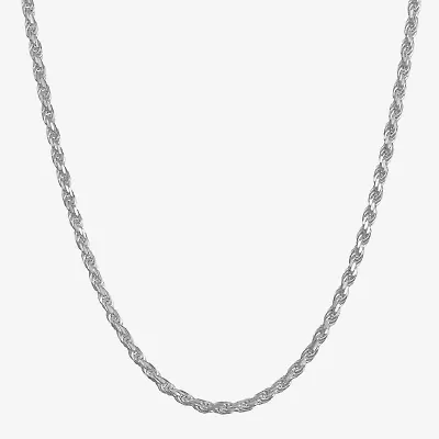 Made in Italy Mens Sterling Silver 30 Inch Rope Chain Necklace