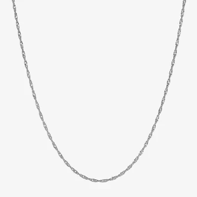 Made in Italy Sterling Silver Solid Singapore Chain Necklace