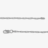 Made in Italy Sterling Silver Solid Singapore Chain Necklace