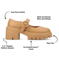 Journee Collection Zarynn Womens Round Closed Toe Mary Jane Shoes
