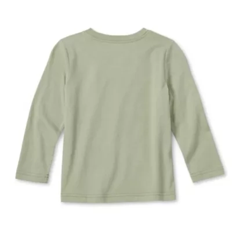 Okie Dokie Toddler & Little Boys Crew Neck Long Sleeve Regular Fit Graphic T-Shirt