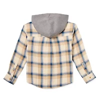 Thereabouts Little & Big Kid Boys Hooded Long Sleeve Hooded Regular Fit Flannel Shirt
