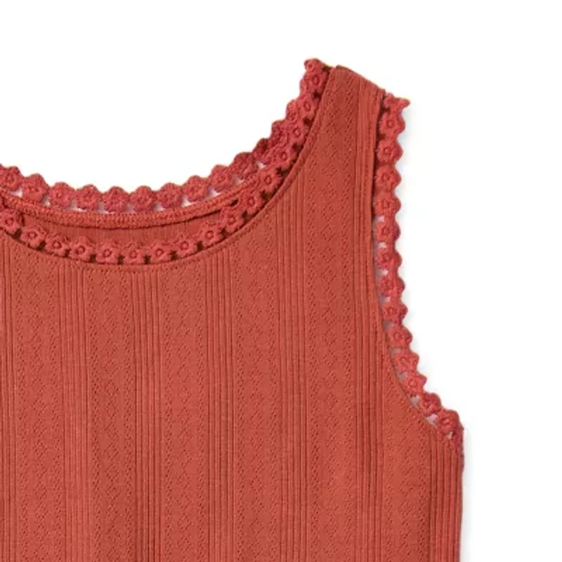 Thereabouts Rib Little & Big Kid Girls Scoop Neck Sleeveless Tank Top
