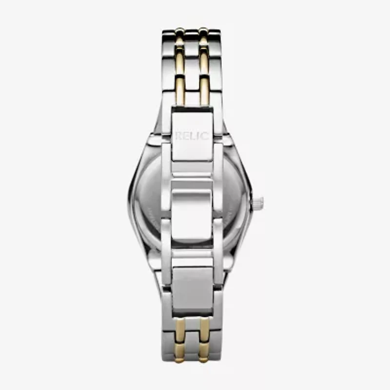 Relic By Fossil Relic Womens Two Tone Bracelet Watch Zr11775