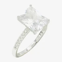 Sparkle Allure Womens Cubic Zirconia Pure Silver Over Brass Engagement Ring