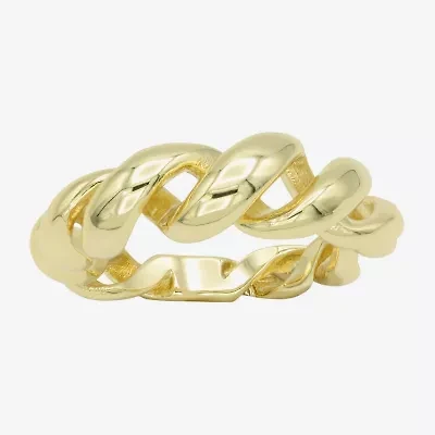 Sparkle Allure Open Womens 4MM 14K Gold Over Brass Band