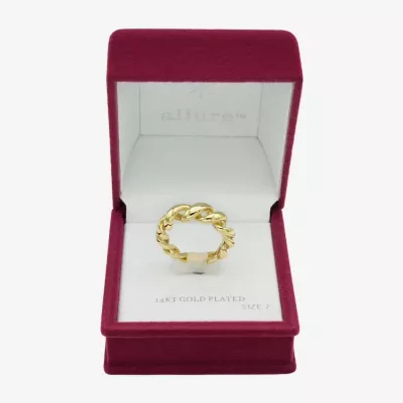 Sparkle Allure Open Womens 4MM 14K Gold Over Brass Band