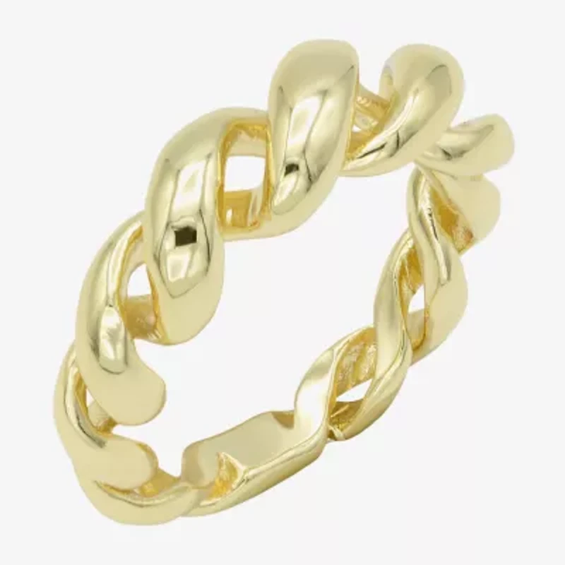 Sparkle Allure Open Womens 4MM 14K Gold Over Brass Band