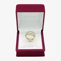 Sparkle Allure Womens Crystal 14K Gold Over Brass Cluster Cocktail Ring