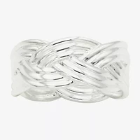 Sparkle Allure Womens 25MM Pure Silver Over Brass Crossover Band