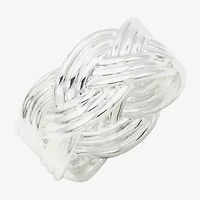 Sparkle Allure Womens 25MM Pure Silver Over Brass Crossover Band