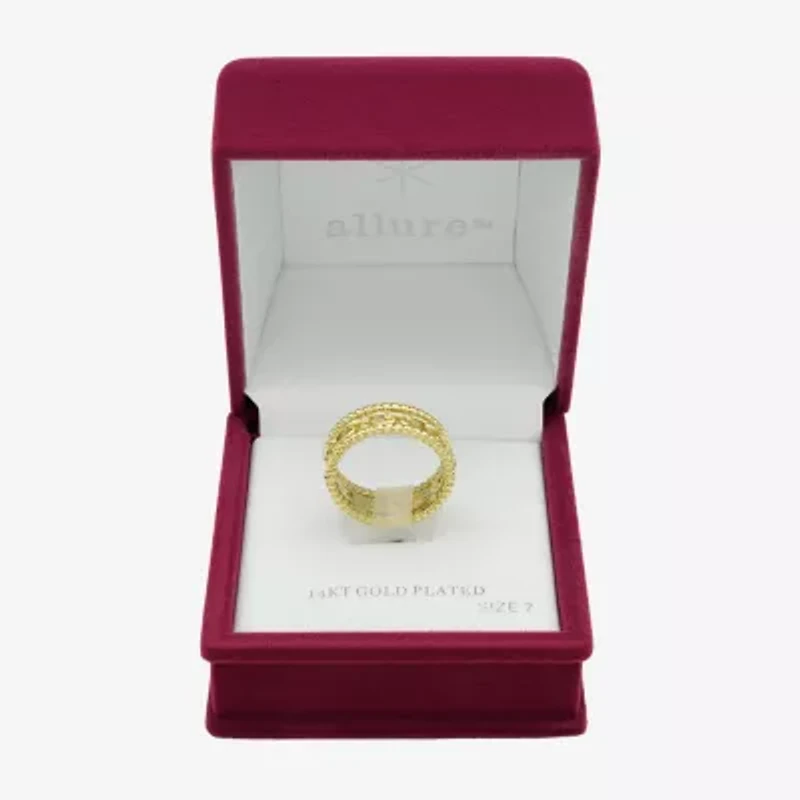 Sparkle Allure Stack Link Womens 7MM 14K Gold Over Brass Band