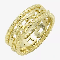 Sparkle Allure Stack Link Womens 7MM 14K Gold Over Brass Band