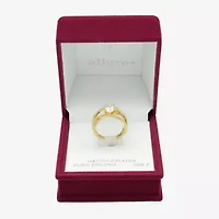 Sparkle Allure Womens Cubic Zirconia 14K Gold Over Brass Round Engagement Ring