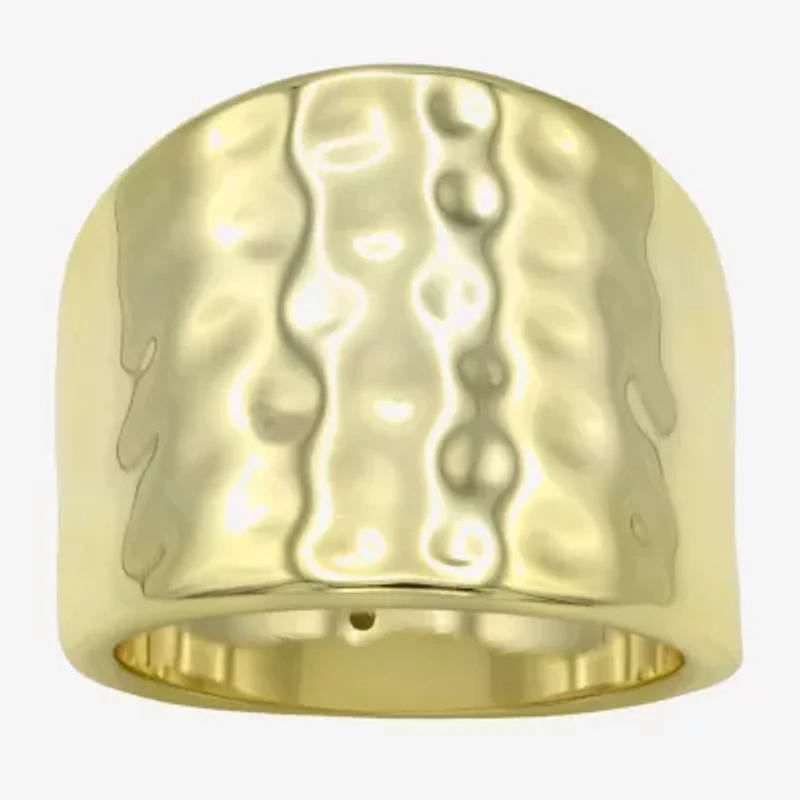 Sparkle Allure Womens 6.5MM 14K Gold Over Brass Band