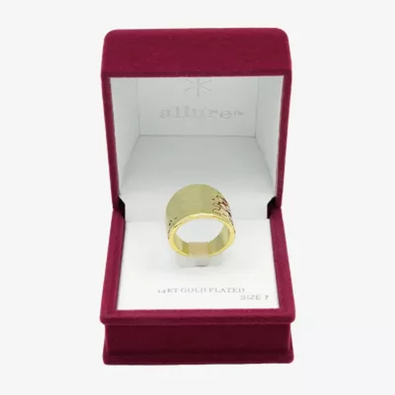 Sparkle Allure Womens 6.5MM 14K Gold Over Brass Band
