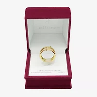 Sparkle Allure Womens 6MM Cubic Zirconia 14K Gold Over Brass Cross Band