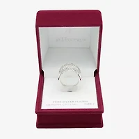 Sparkle Allure Dome Womens 3.5MM Crystal Pure Silver Over Brass Cluster Band