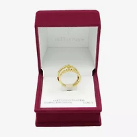 Sparkle Allure Womens Cubic Zirconia 14K Gold Over Brass Cross Ring Set