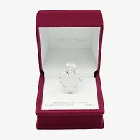 Sparkle Allure Womens Cubic Zirconia Pure Silver Over Brass Oval Halo Cocktail Ring