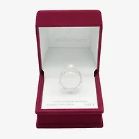 Sparkle Allure Womens Cubic Zirconia Pure Silver Over Brass Round Engagement Ring