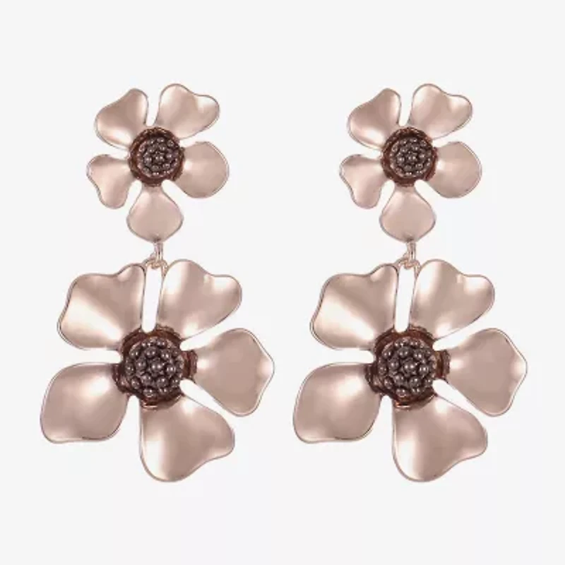 Liz Claiborne Womens Flower Hypoallergenic Drop Earrings