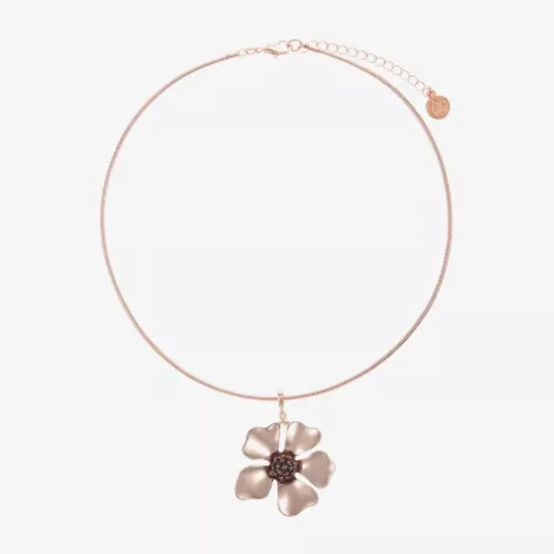 Liz Claiborne Womens Flower 17 Inch Pendant Necklace