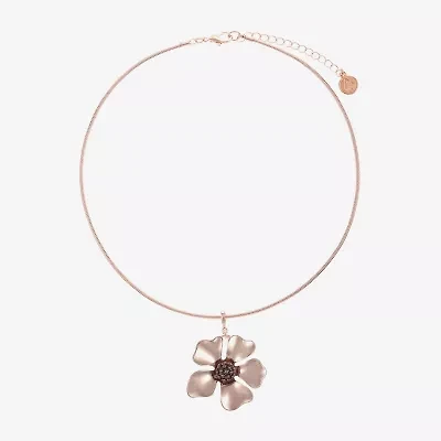 Liz Claiborne Womens Flower 17 Inch Pendant Necklace