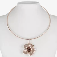 Liz Claiborne Womens Flower 17 Inch Pendant Necklace