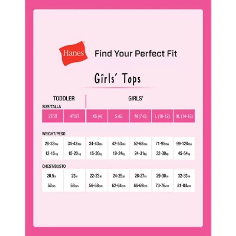 Hanes Ultimate EcoSmart Little & Big Girls 4 Pack Square Neck Camisole