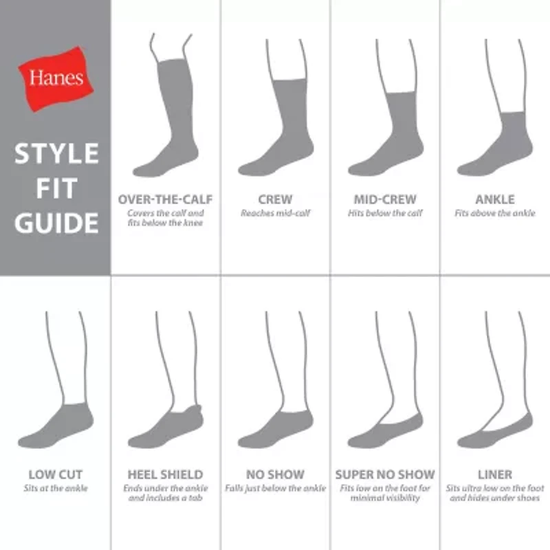 Hanes Ultimate Mens Multi-Pack 12 Pair Big and Tall Low Cut Socks