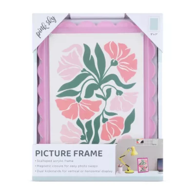 Pink Sky 5 X 7 Scallop Edge Pink Acrylic 1-Opening Tabletop Frame