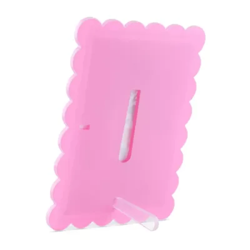 Pink Sky 5 X 7 Scallop Edge Pink Acrylic 1-Opening Tabletop Frame