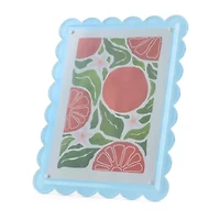 Pink Sky 5 X 7 Scallop Edge Blue Acrylic 1-Opening Tabletop Frame