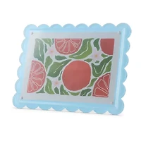 Pink Sky 5 X 7 Scallop Edge Blue Acrylic 1-Opening Tabletop Frame